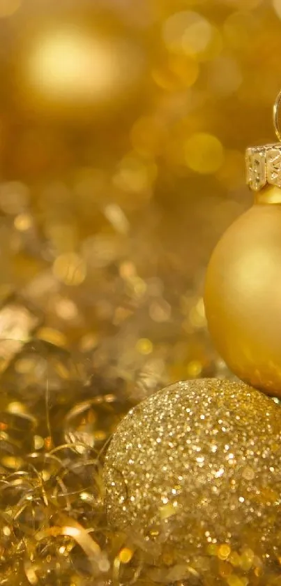 Elegant gold ornament with sparkling festive background.