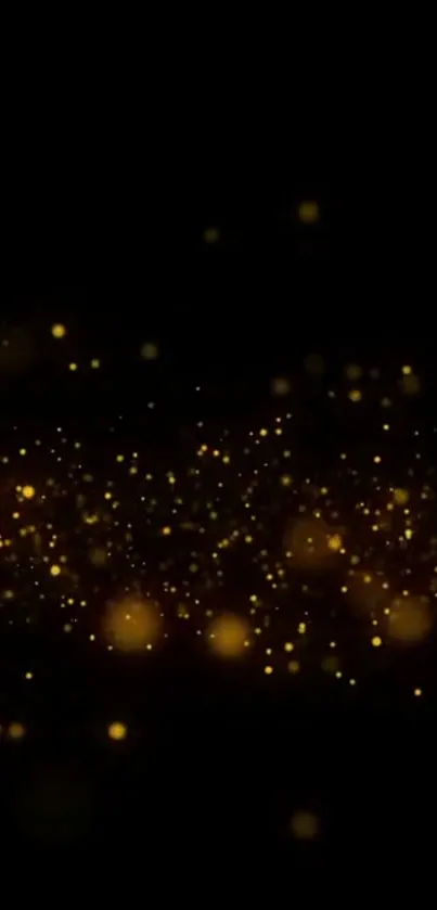 Elegant black wallpaper with gold particles.