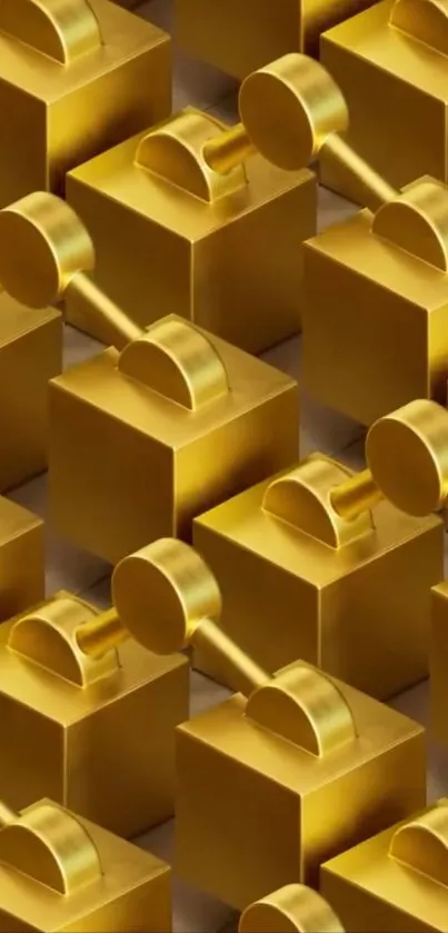 Gold geometric pattern wallpaper for mobile