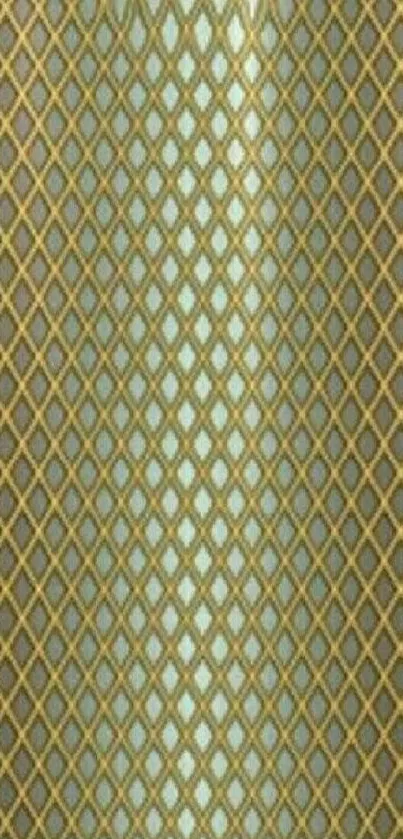 Elegant gold pattern wallpaper with a lattice design.