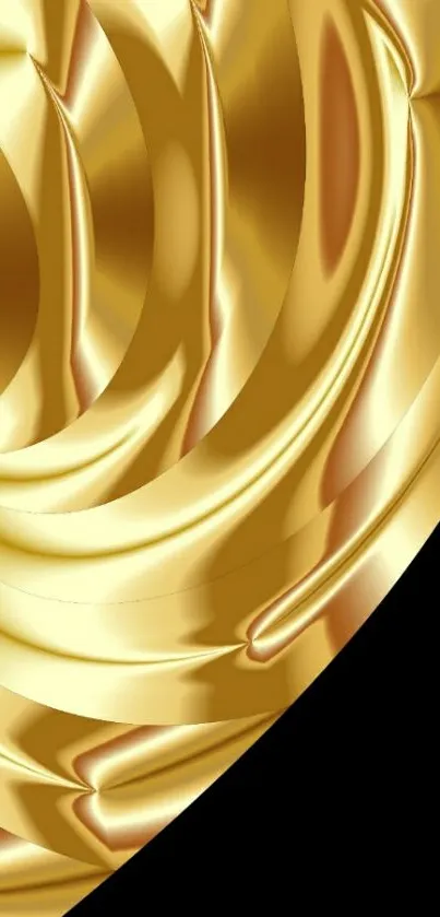 Elegant gold swirl mobile wallpaper with abstract design.