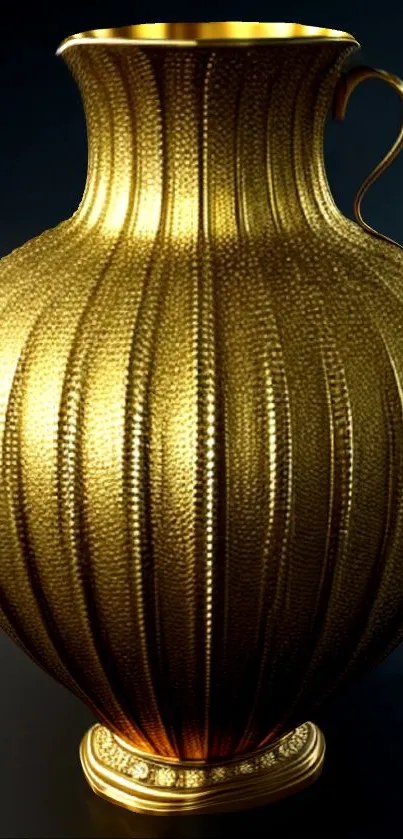 Luxurious golden vase wallpaper with intricate texture.