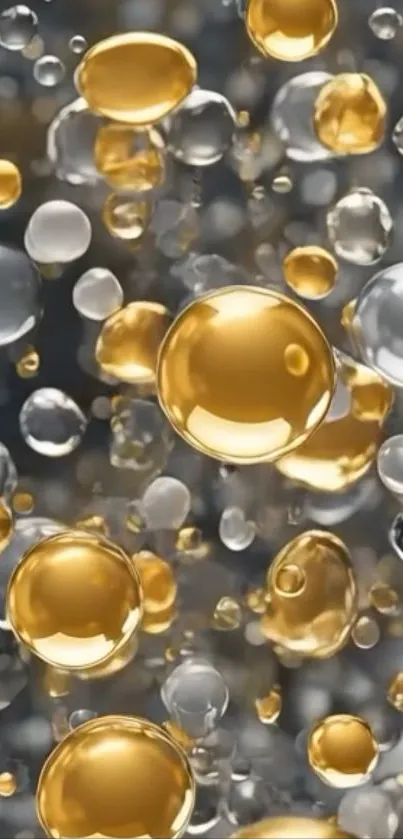 Golden and silver bubbles mobile wallpaper.