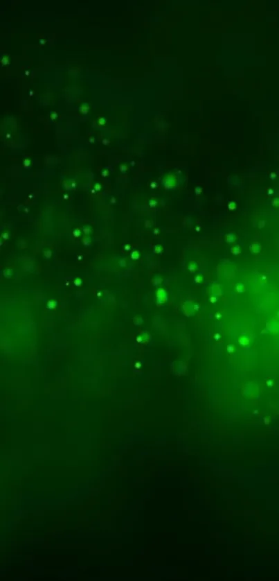 Elegant green bokeh wallpaper with luminous abstract dots.