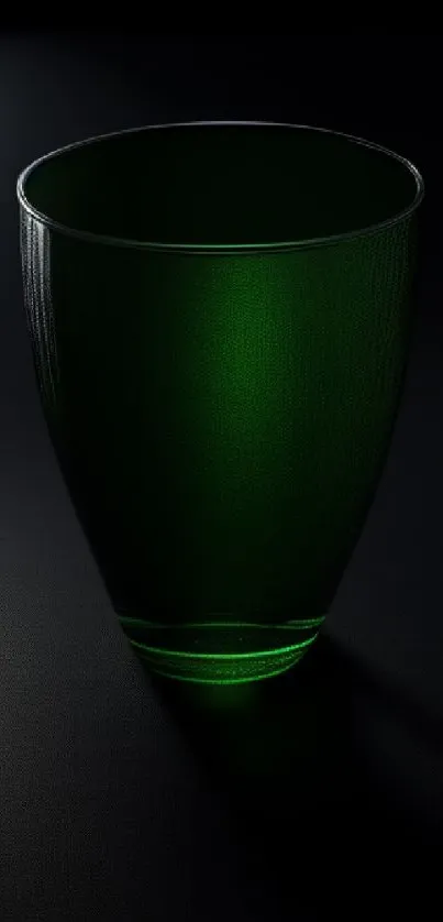 Elegant green glass art on a dark background.