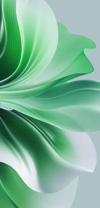 Elegant green wave design wallpaper for phones.