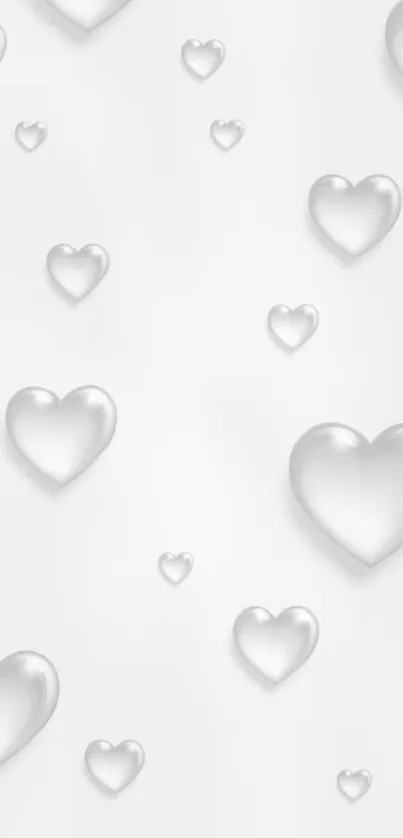 Elegant light grey heart pattern wallpaper.