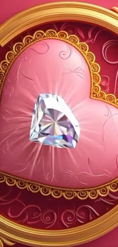 Elegant design with a pink heart and jewel accent