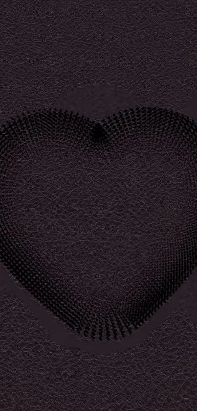 Elegant dark heart design on textured background for phone wallpaper.