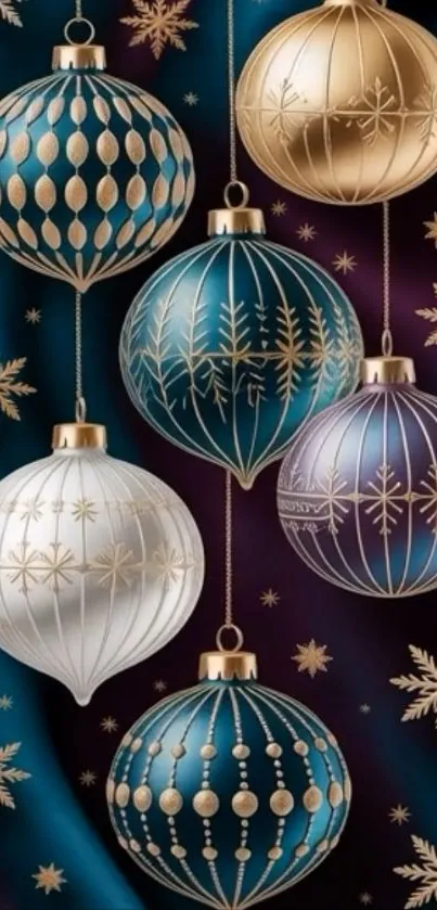 Luxurious baubles on an elegant wallpaper design.