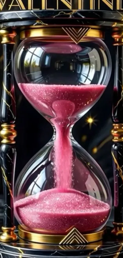 Elegant hourglass with pink sand