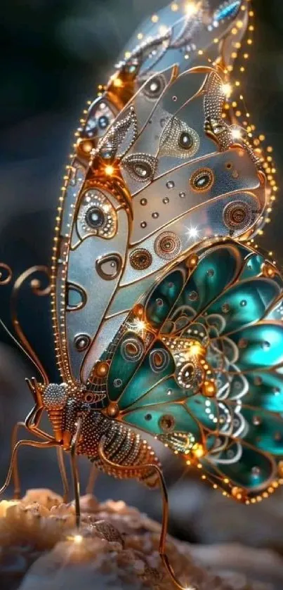 Elegant glowing butterfly design.