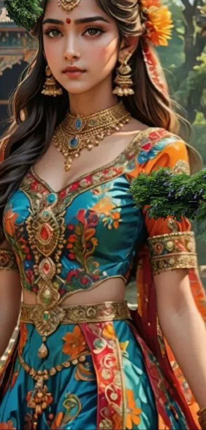 Vibrant and elegant Indian attire wallpaper.