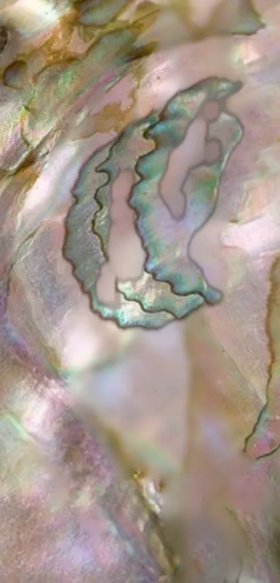 Iridescent shell pattern with soft hues.