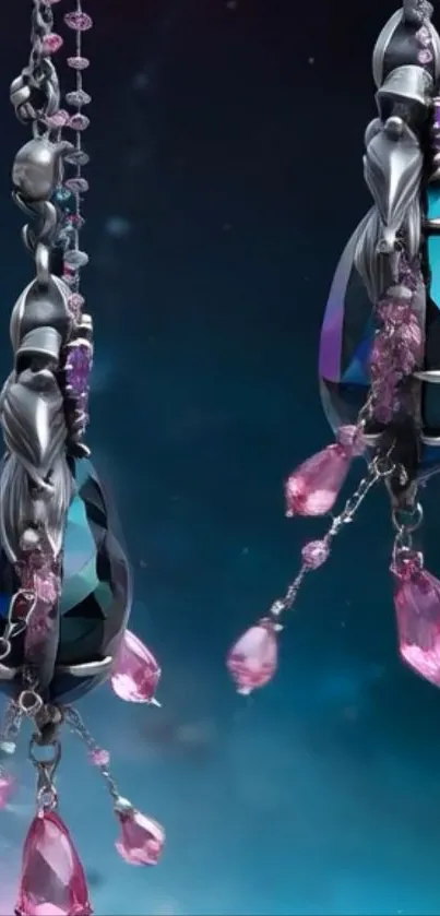 Intricate jewelry with vibrant colors and gems.