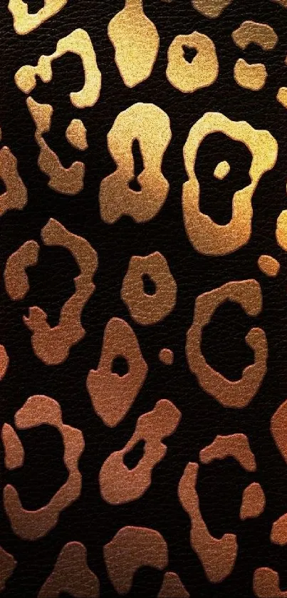 Elegant leopard print wallpaper with golden hues.