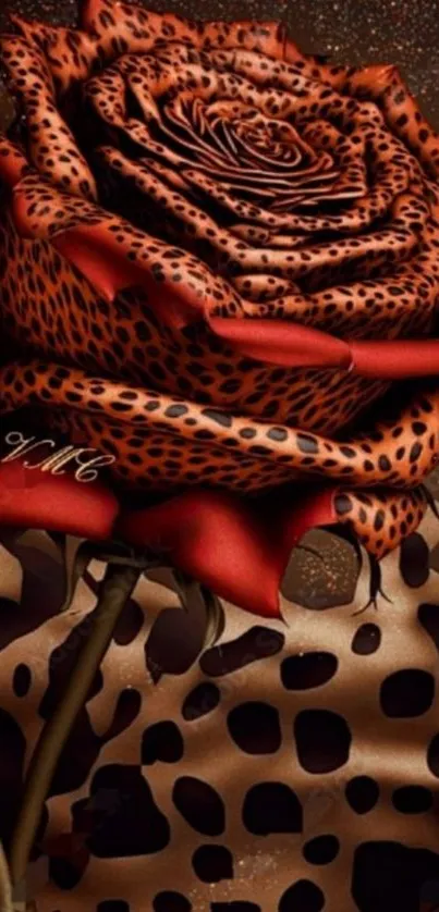 Leopard-spotted rose on a stylish background.