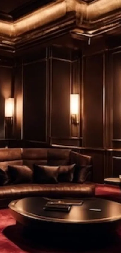 Luxurious interior design with warm lighting.