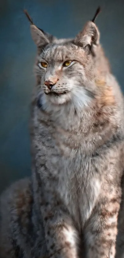 Majestic lynx sitting in natural habitat.