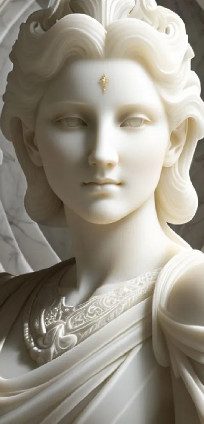 Elegant marble sculpture with intricate detail, perfect as a phone wallpaper.