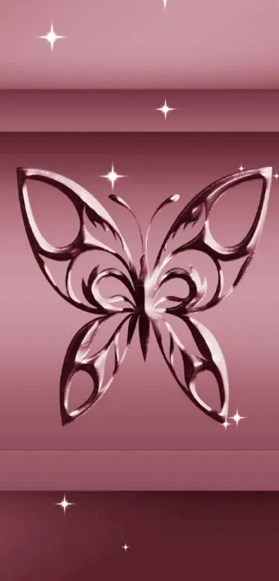 Elegant maroon butterfly design for mobile wallpaper.