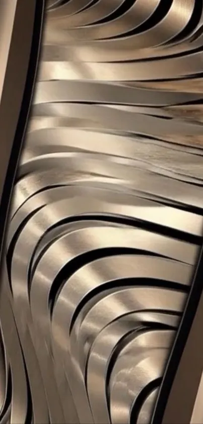 Abstract metallic design with curved bronze lines and elegant texture.