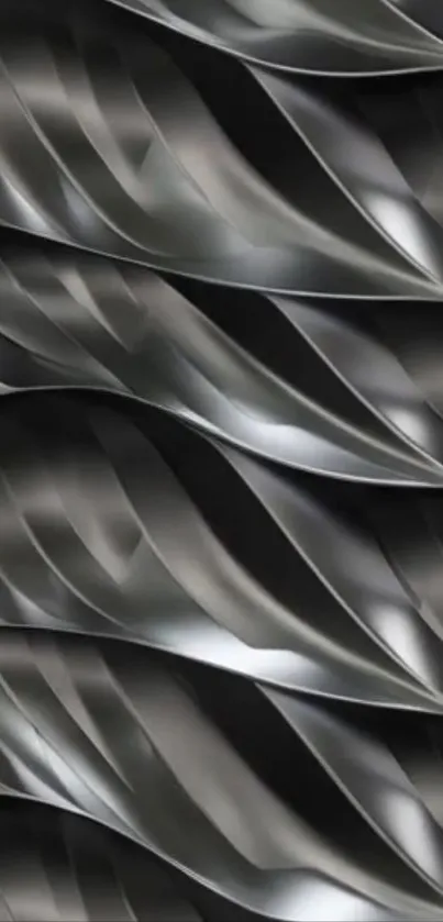 Abstract metallic wave pattern wallpaper, sleek and elegant.