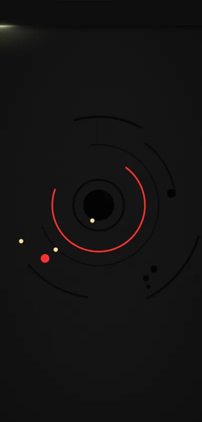 Minimalist dark wallpaper with red circular accents