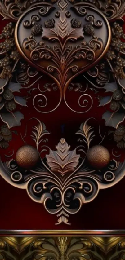 Elegant Baroque style wallpaper with ornate patterns and rich colors.