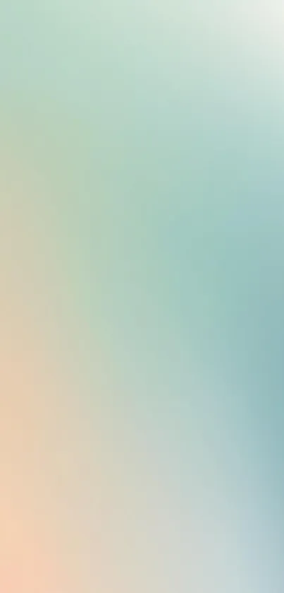 Elegant pastel gradient wallpaper with blue, peach, and green hues.