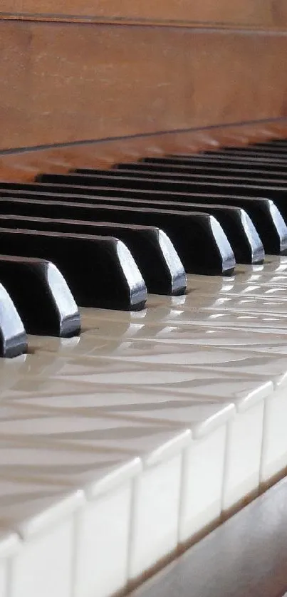 Mobile wallpaper of a classic piano keyboard.