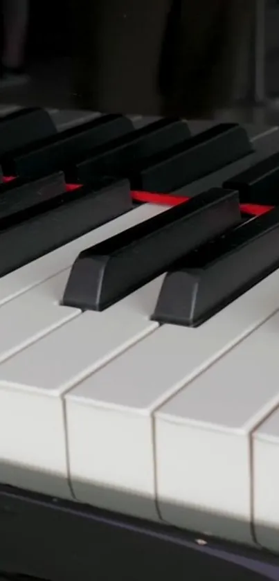 Closeup of elegant black and white piano keys in a refined style.