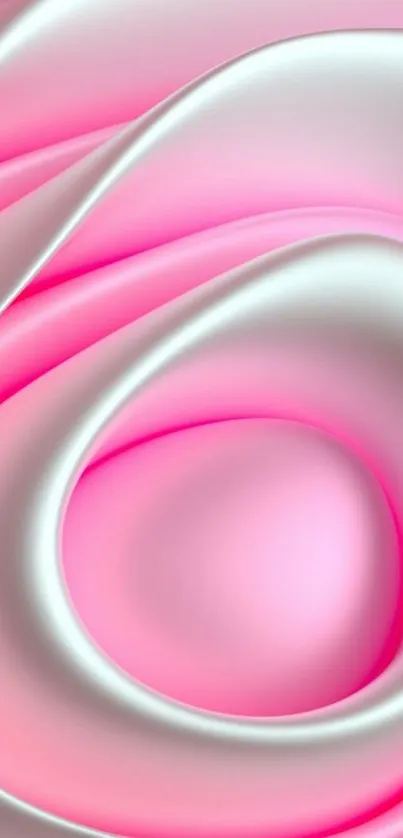 Elegant pink abstract swirl wallpaper with smooth, silky textures.