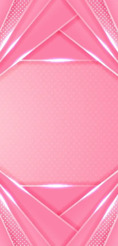 Stylish pink abstract wallpaper with geometric shapes.