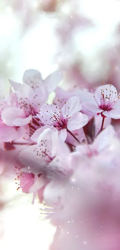 Close-up of elegant pink blossoms with soft focus and serene background.