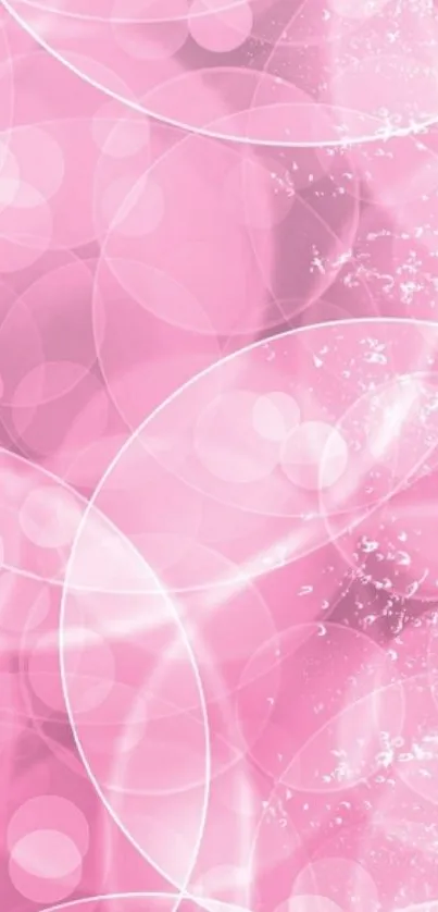 Elegant pink bubble wallpaper with abstract circles for mobile phone.