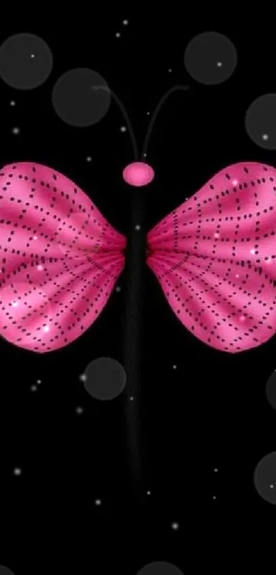 Pink butterfly on dark background wallpaper.