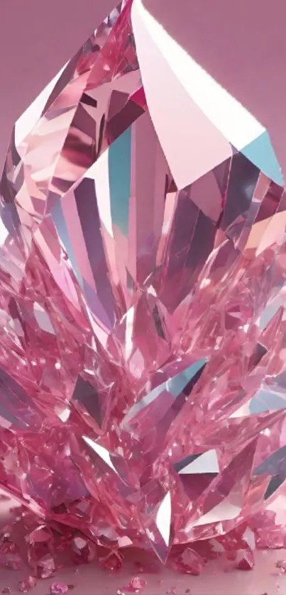 Pink crystal mobile wallpaper with elegant design
