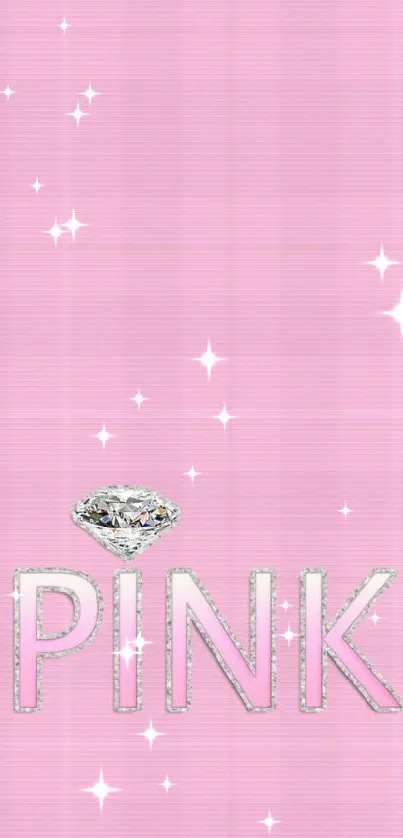 Elegant pink wallpaper with diamond accent.