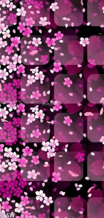 Elegant mobile wallpaper with pink floral design.