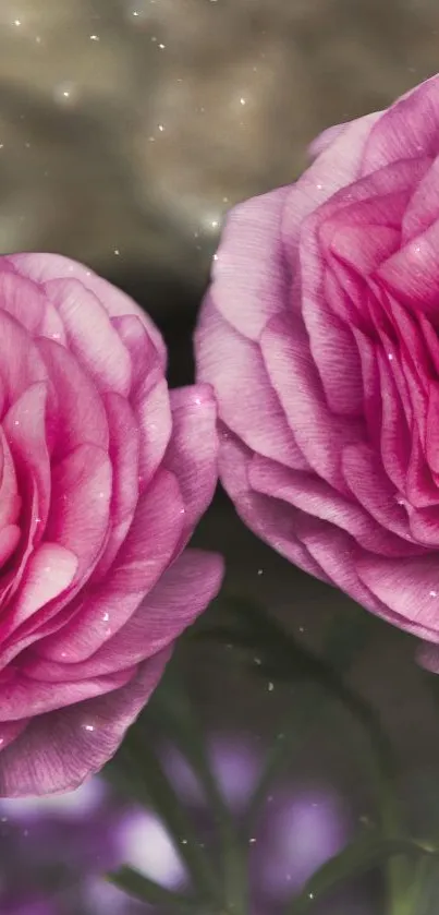 Close-up of elegant pink flowers with vibrant petals in a delicate bloom.