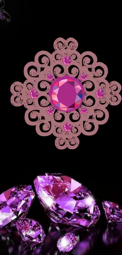 Purple jewel design mobile wallpaper.