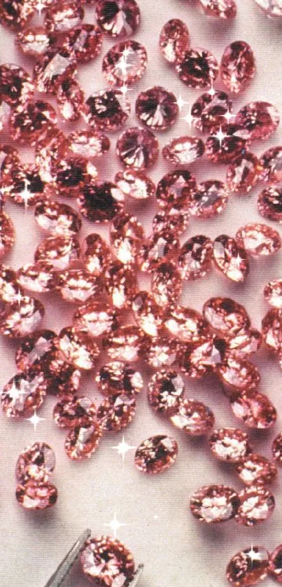 Sparkling pink gemstones mobile wallpaper.