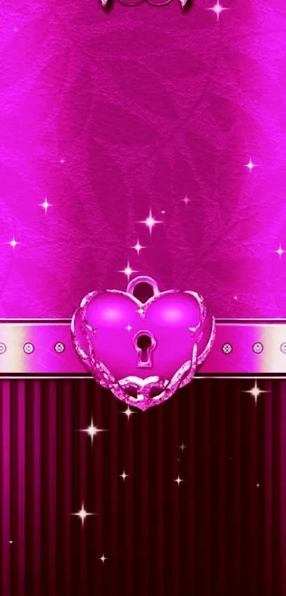 Elegant pink heart wallpaper with intricate design.