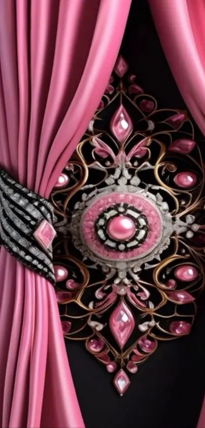 Elegant pink jewel design with dark backdrop