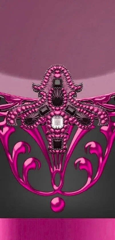 Elegant pink jewel design mobile wallpaper.