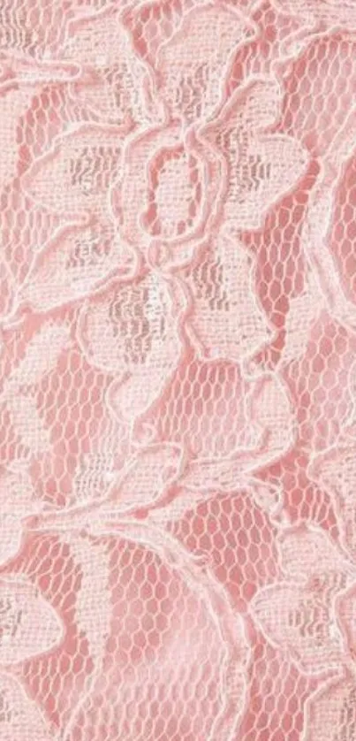 Elegant pink lace wallpaper with intricate floral patterns.