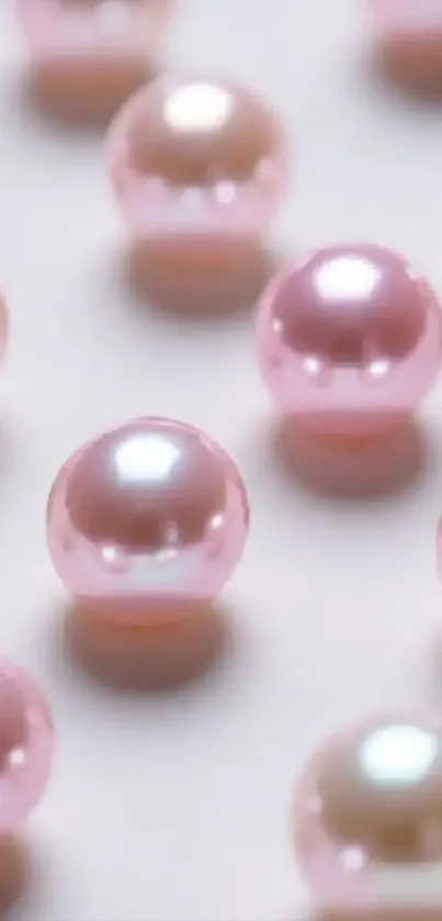 Elegant pink pearls on a soft background.