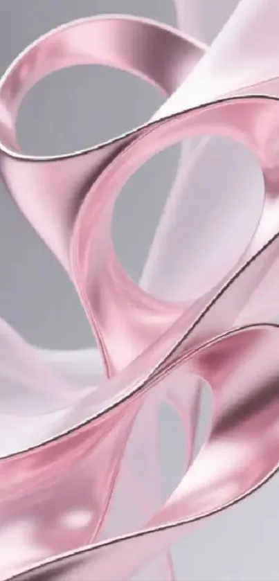 Elegant pink ribbon design mobile wallpaper.