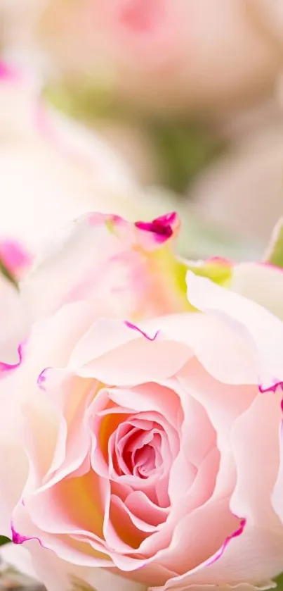 Elegant pink rose blossom with soft petals and vibrant colors for mobile wallpaper.